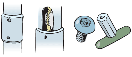 Intrack flagpole lock halyards